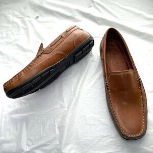 GH Bass Hank Loafers Brown Leather Moc Toe Slip Shoes Men’s 11